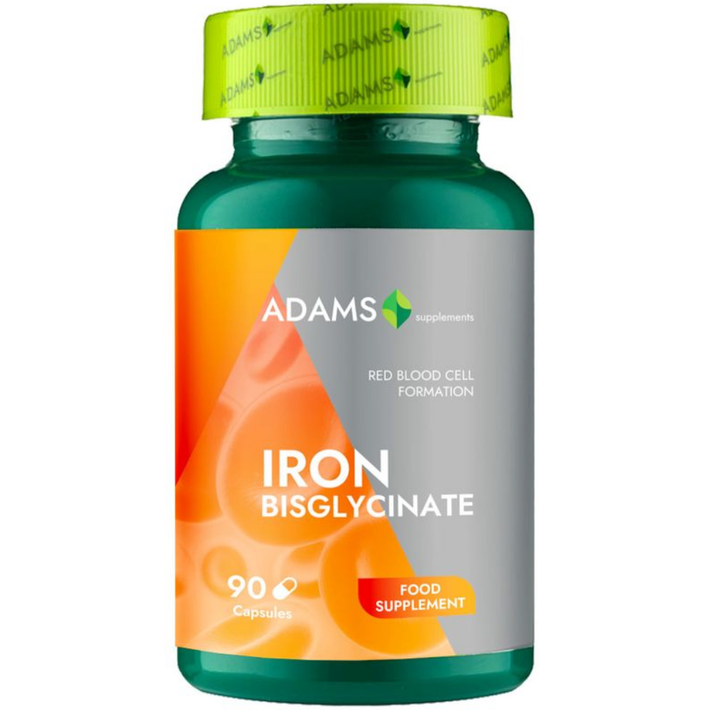Adams Supplements, Iron Bisglycinate, 90cps - GREEN LIFE CYPRUS