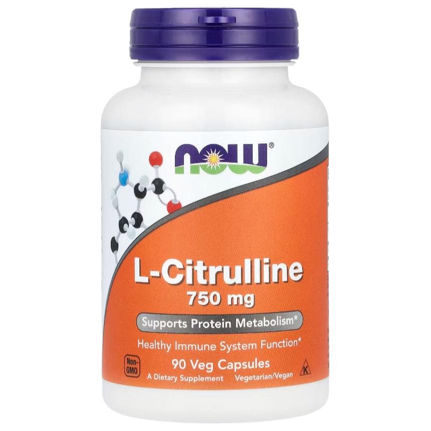 NOW Foods, L-Citrulline, 750mg, 90 Veg Capsules - GREEN LIFE CYPRUS