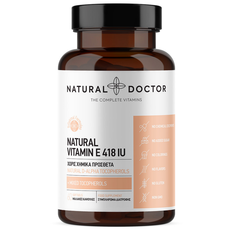 Natural Doctor, Natural Vitamin E, 60 Veg Caps - GREEN LIFE CYPRUS