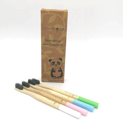 Bamboo toothbrush Adults - Family pack Charcoal bristles - Earth & Ocean - GREEN LIFE CYPRUS