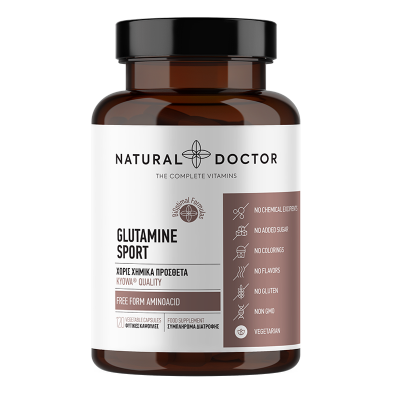 Natural Doctor, Glutamine Sport, 120 Veg Caps - GREEN LIFE CYPRUS