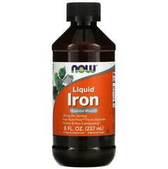 Liquid iron supplement by MKSTAVRINOS in an 8 fl oz bottle, containing 18 mg of iron for daily nutritional support.