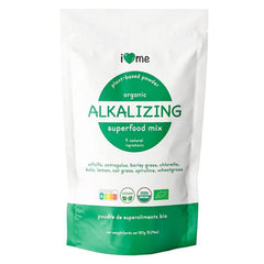 Organic I LOVE ME superfood mix in a 150g package, featuring a vibrant blend of alkalizing superfoods for health.