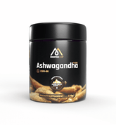 Herbalistas MountainDrop Shilajit 25g blend with Ashwagandha and raw chestnut honey in a jar, showing the product label and contents.