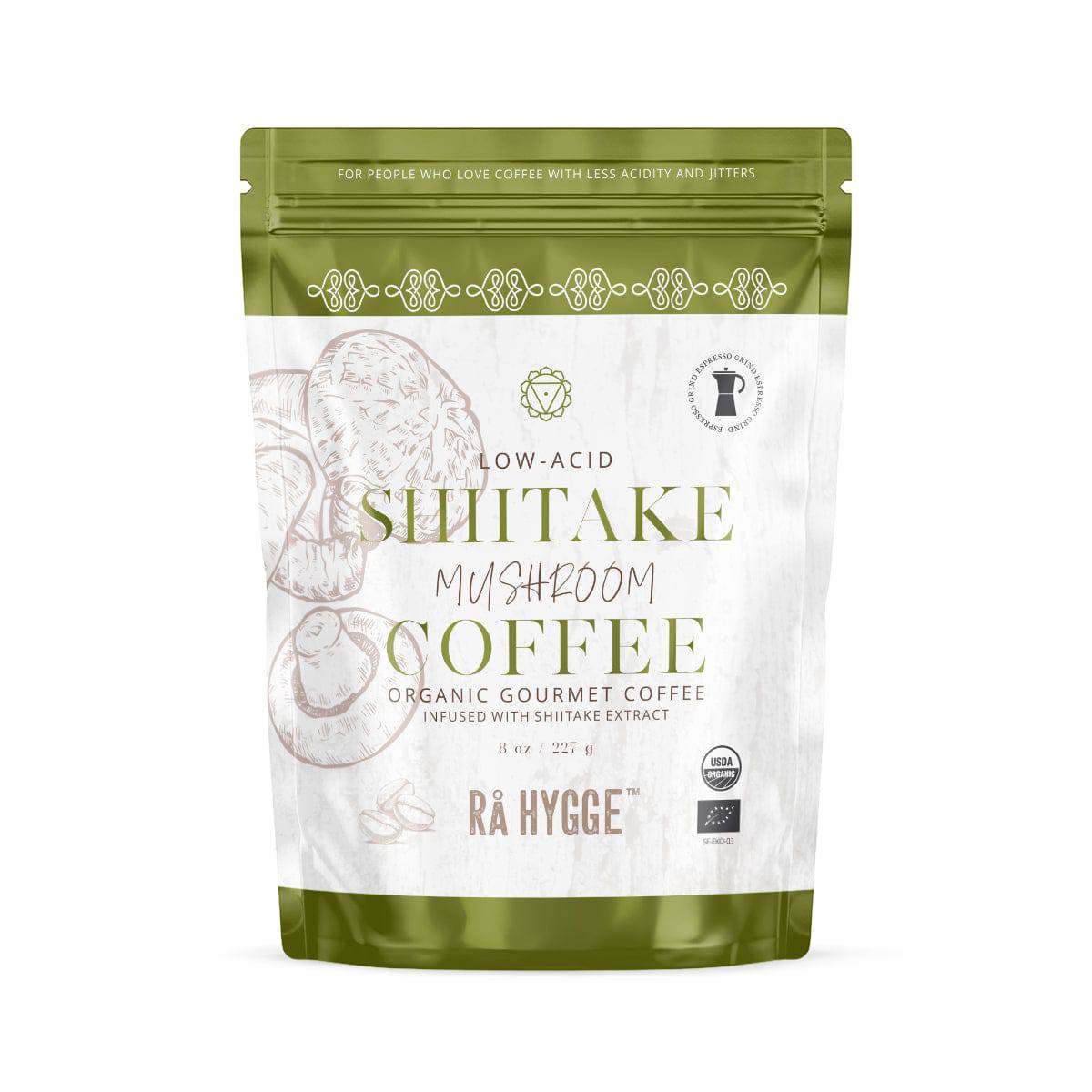 Rå Hygge, BIO Shiitake Mushroom Coffee, Espresso Ground, 227g - GREEN LIFE CYPRUS