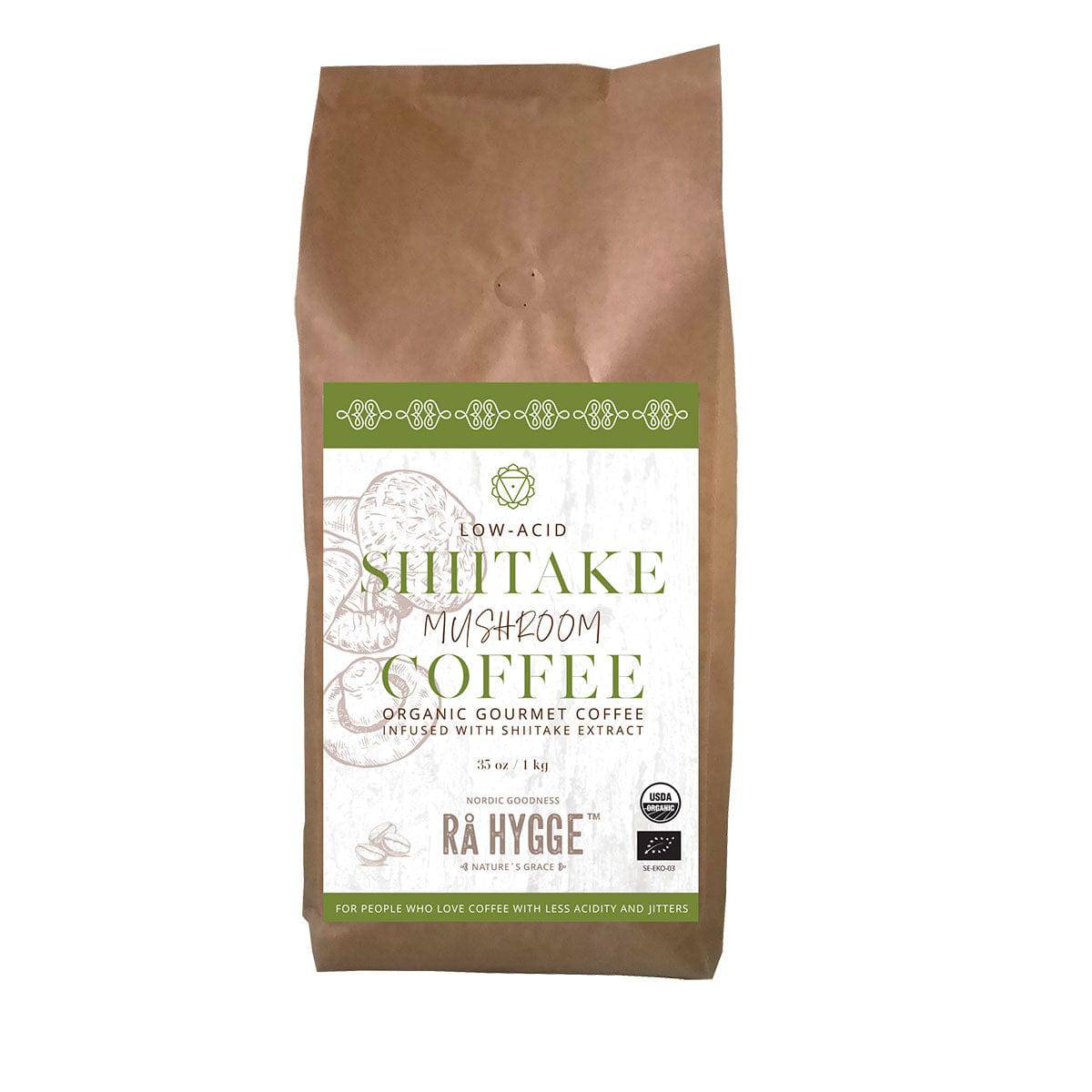 Rå Hygge, BIO Shiitake Mushroom Coffee, Whole Beans, 1Kg - GREEN LIFE CYPRUS