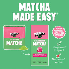 PerfectTed, Ceremonial Grade Strawberry Matcha, 10 Nespresso Compatible Capsules