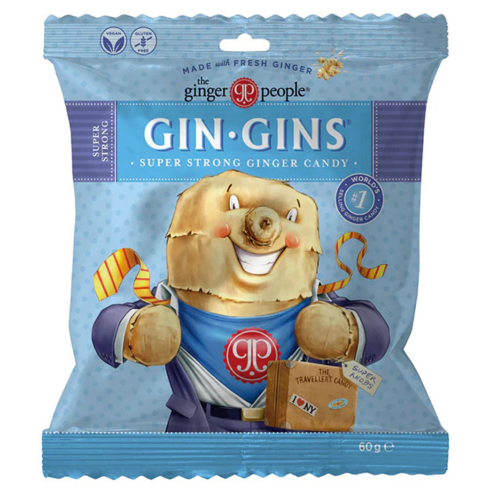The Ginger People, Gin Gins Super Strong Ginger Candy, 60g - GREEN LIFE CYPRUS