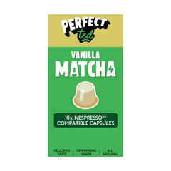 PerfectTed, Ceremonial Grade Vanilla Matcha, 10 Nespresso Compatible Capsules