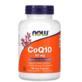 Old Products NOW Foods CoQ10 supplement with 180 vegetarian capsules, providing 60 mg of CoQ10 for heart health and energy support.