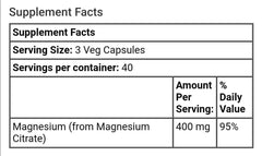 MAGNESIUM CITRATE 200mg 100 Veg Capsules - GREEN LIFE CYPRUS