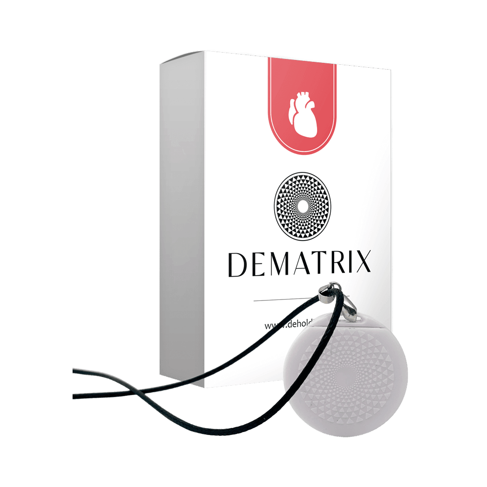 DeMatrix Red Healthy Heart supplement bottle from OLD PRODUCTS with a red heart logo on the label.