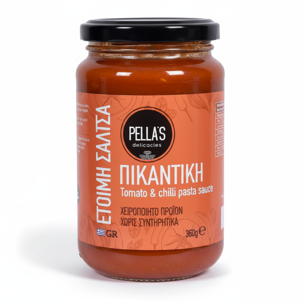 Pella's Delicacies Handcrafted Spicy Tomato Sauce 360g