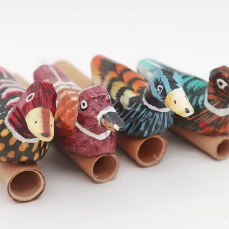 Multiple Handmade Wooden Duck Whistles – Assorted Colours | Random one