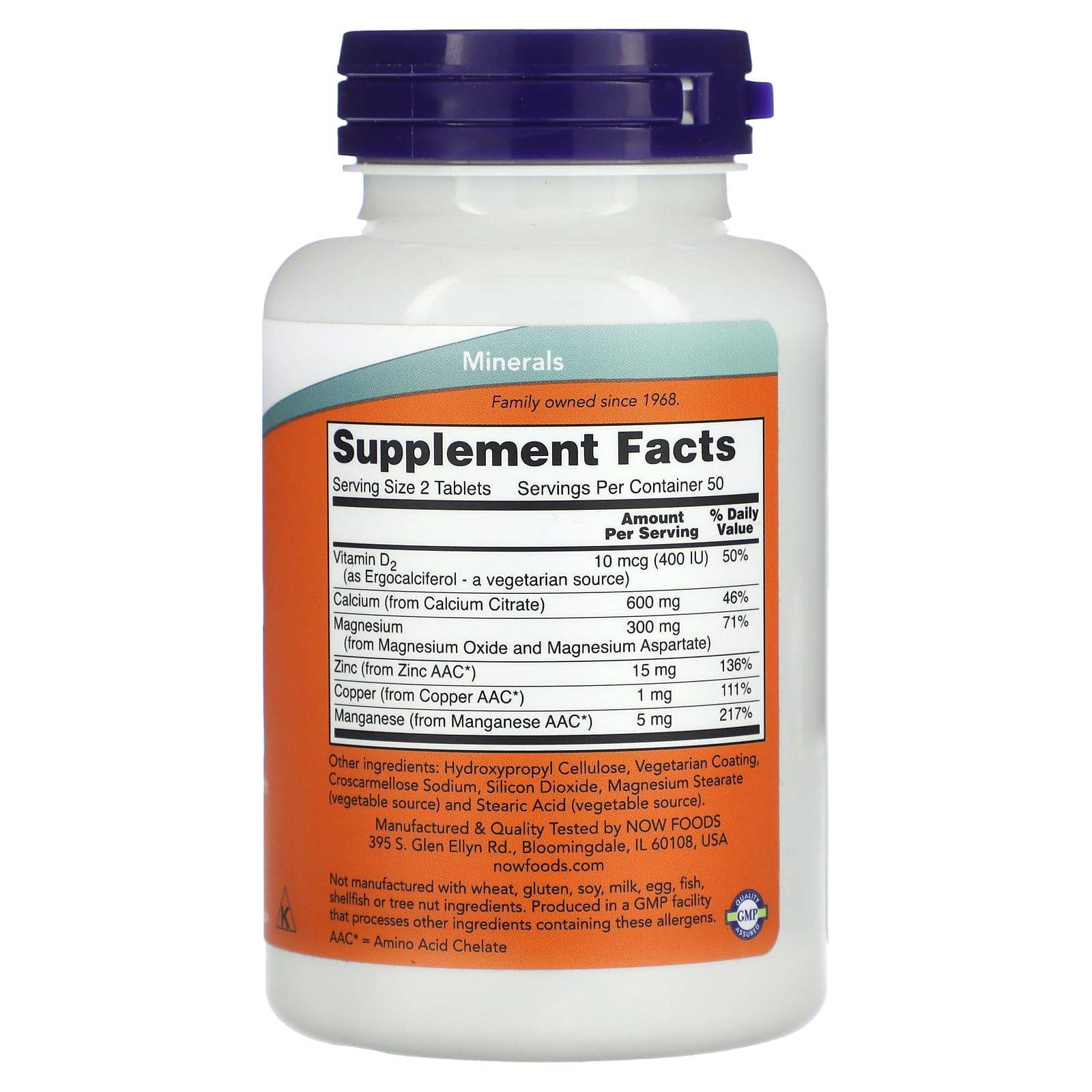 MKSTAVRINOS NOW Foods Calcium Citrate supplement bottle with 100 tablets, showing the label and product packaging.