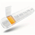 Large capacity TEMU 7-day portable pill box container for medication and vitamins with multiple compartments for organized storage.
