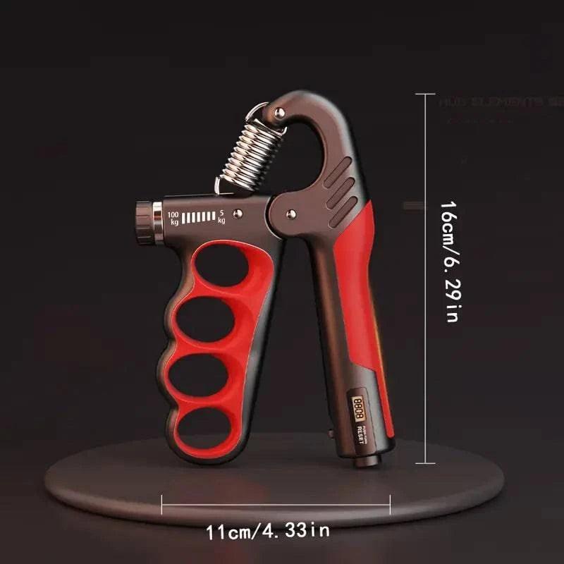 TEMU adjustable grip strength trainer with 4.99-99.79 kg resistance for fitness and hand strength training.