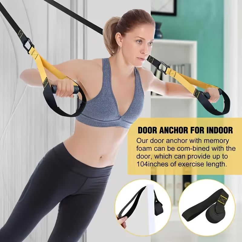 Home Gym Suspension Trainer Straps with Drawstring Storage Bag