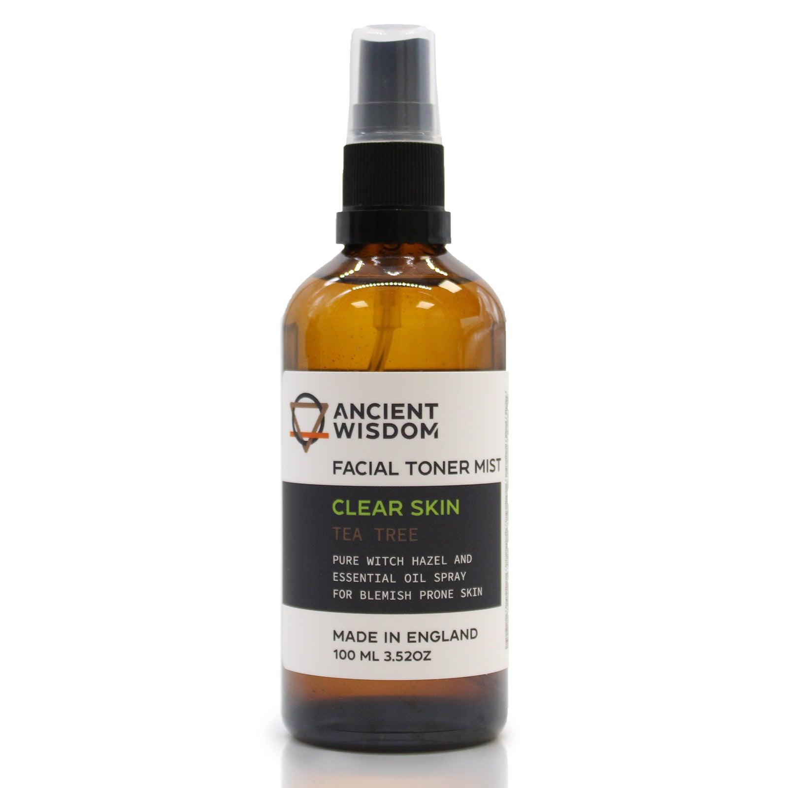 AW Gifts Facial Toner Mist with Witch Hazel and Tea Tree, 100ml, natural skin care spray for refreshing and soothing skin.