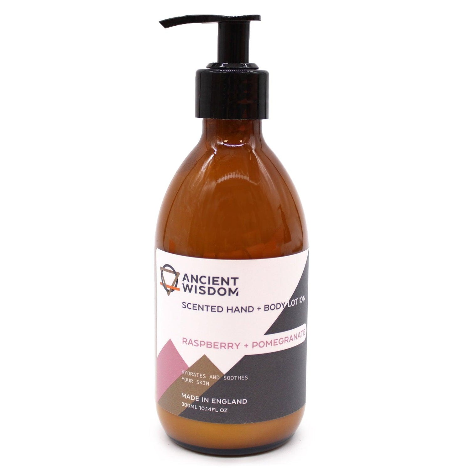 AW Gifts Raspberry & Pomegranate Lotion in 300ml bottle, skin care product with fresh fruit-inspired scent and nourishing formula.
