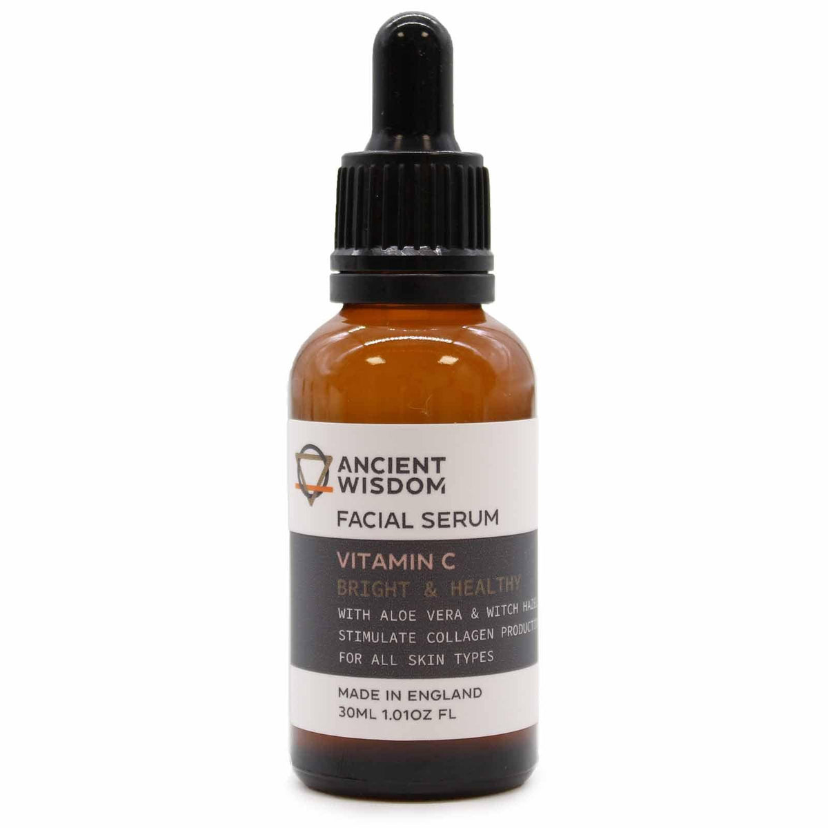 AW Gifts Vitamin C Facial Serum in 30ml bottle, a skincare product with bright orange liquid and dropper applicator.