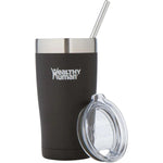 Healthy Human Cruiser Tumbler 20oz black drink accessory with a sleek, matte finish and secure lid for on-the-go hydration.