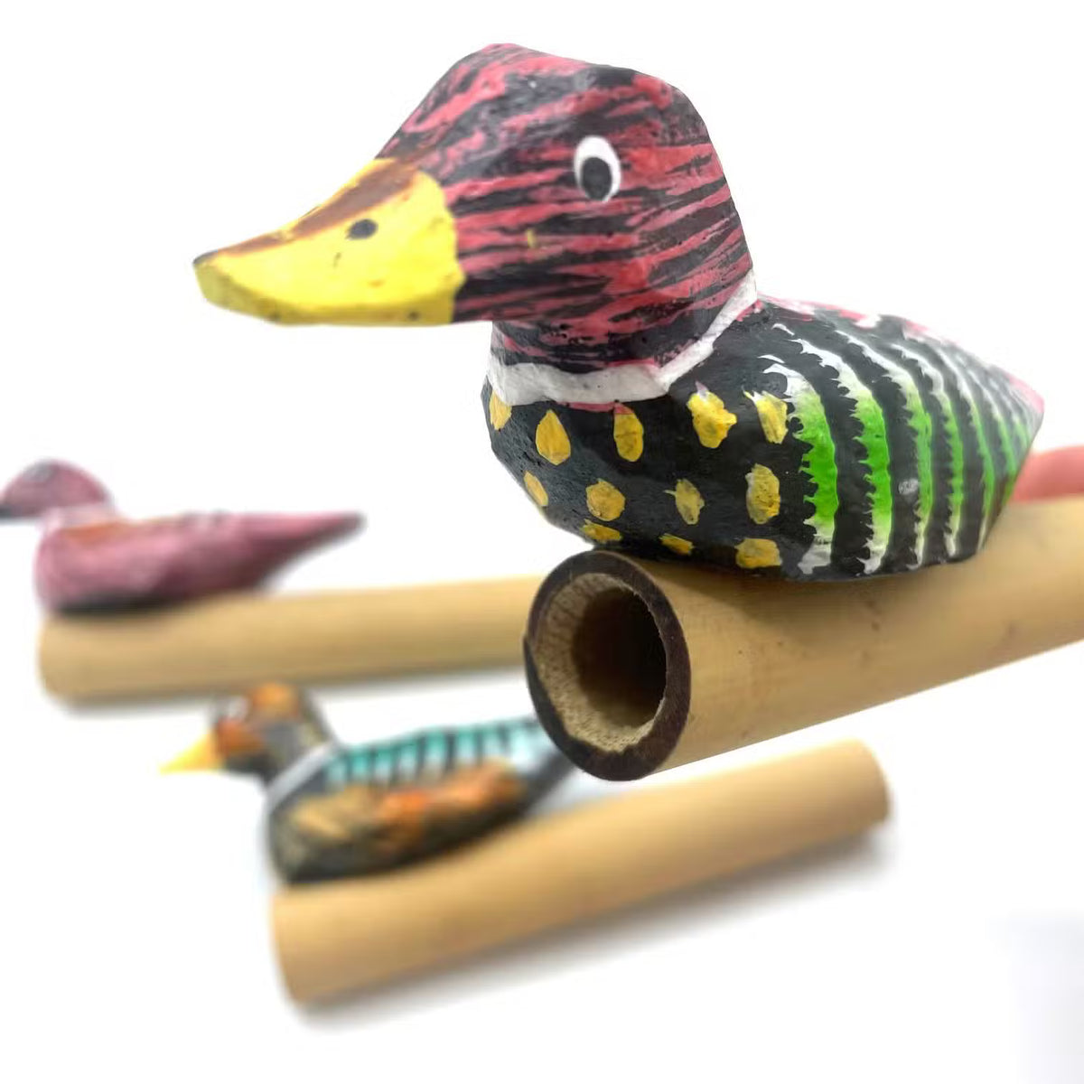 Multiple Handmade Wooden Duck Whistles – Assorted Colours | Random one