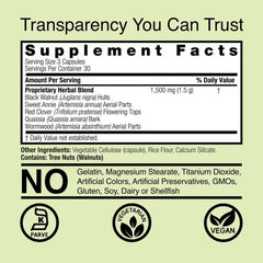 Nature's Answer Black Walnut & Wormwood 90 Veg Capsules (30 Servings)