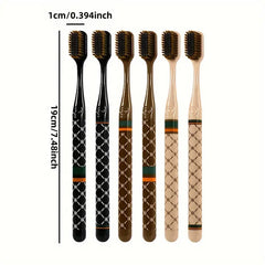 6pcs Luxury Toothbrush Set - Ultra-Fine Neutral Bristles, High Aesthetic Printed Design, Soft Polypropylene Material, Ideal for Adults