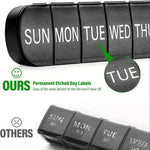 TEMU 7-day portable pill box with large compartments for medication and vitamins, compact container for easy daily organization.