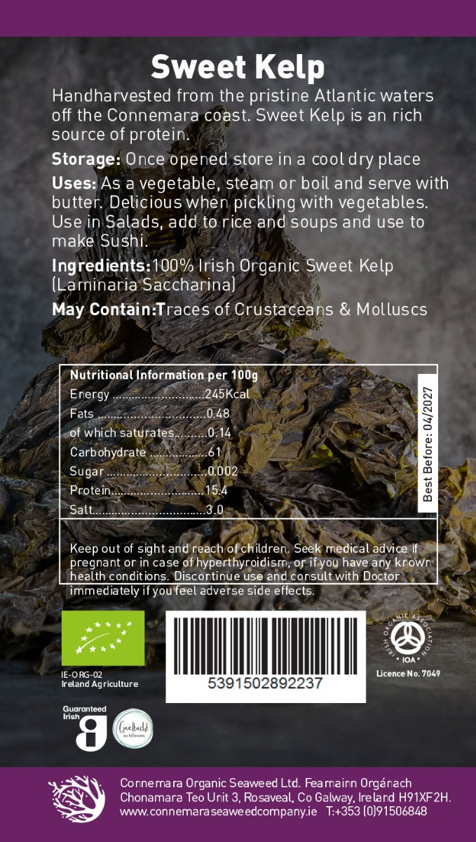 Connemara, BIO Sun Dried Sweet Kelp, 40γρ