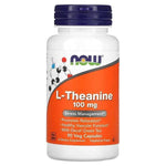 Old Products NOW Foods L-Theanine supplement in 90 veggie capsules, 100 mg for relaxation and focus.