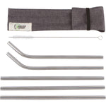 Set of five reusable straw accessories from Healthy Human, including straws and a carrying case for eco-friendly drinking.