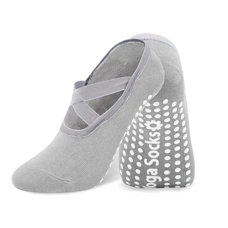 Women's yoga socks by TEMU, lightweight accessory with grip soles, designed for comfort and stability during yoga practice.