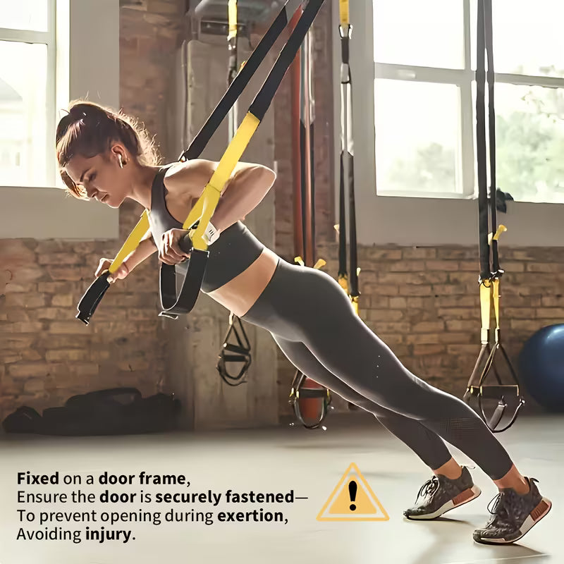 Home Gym Suspension Trainer Straps with Drawstring Storage Bag