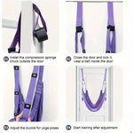 TEMU aerial yoga rope with elastic stretching band for home yoga training, supporting low back, handstands, and dance yoga poses.