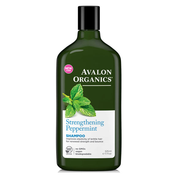 Shampoo, Strengthening, Peppermint, 11 fl oz (325 ml) - Avalon Organics