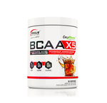 Genius Nutrition BCAA-X5 supplement in 360g container with American Cola flavor, showing the product packaging and label.