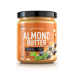 Creamy almond butter in a 250g jar from Genius Nutrition, ideal for spreads and healthy snacks.