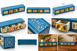 Blue floral ceramic Indian Bloom decorative 4-drawer storage chest by GREEN LIFE WORLD for home decor.
