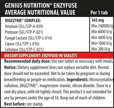 EnzyFuse 90 δισκία/90 μερίδες, Genius Nutrition