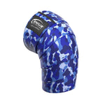 Blue camouflage Genius Nutrition knee wraps for fitness, designed for support and stability during workouts.