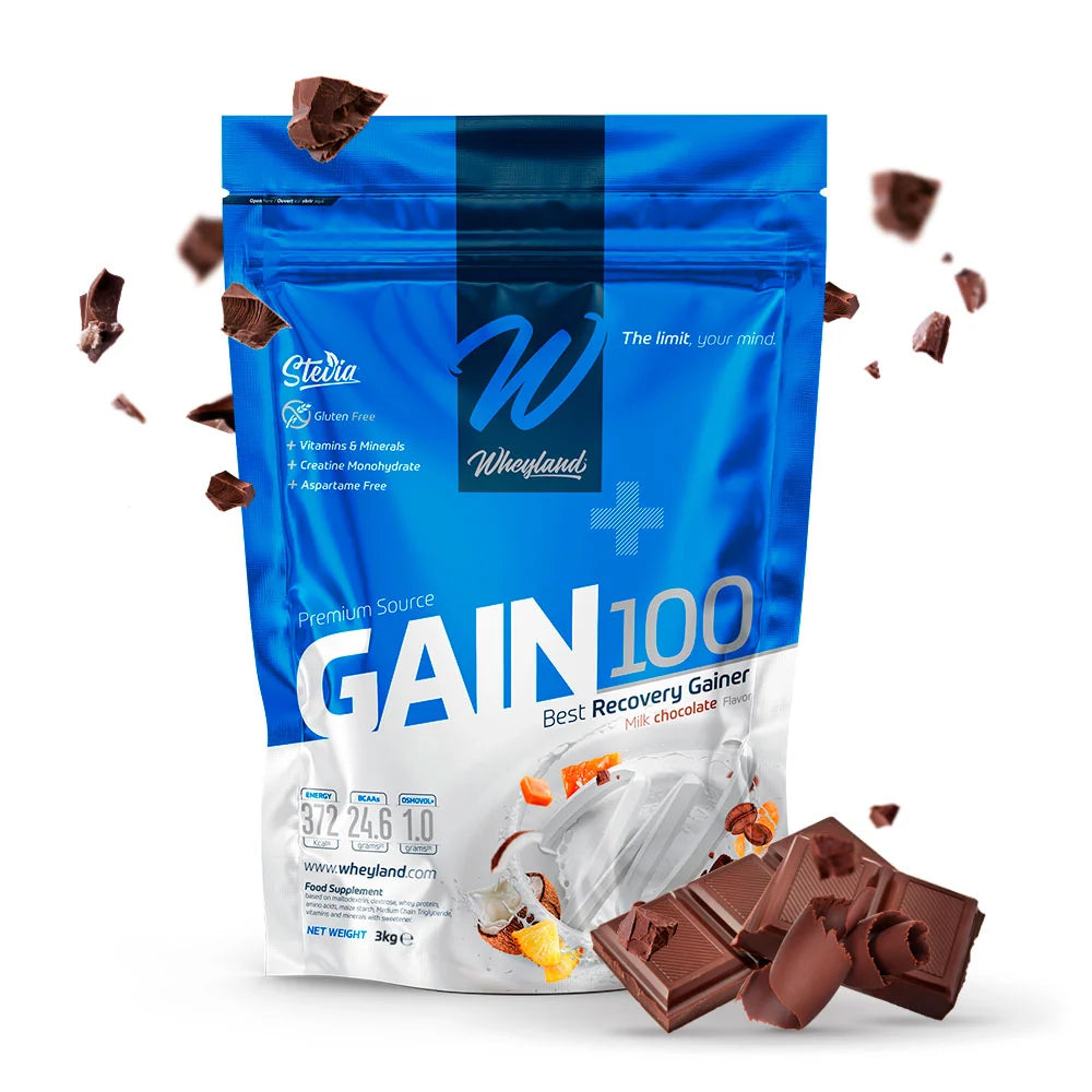 WheyLand Gain100 Premium Source Best Recovery Gainer Milk Chocolate 3000g (30 Servings)