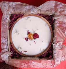 Homemade Soy Wax Candle in Wooden Bowl - Velarte - GREEN LIFE CYPRUS