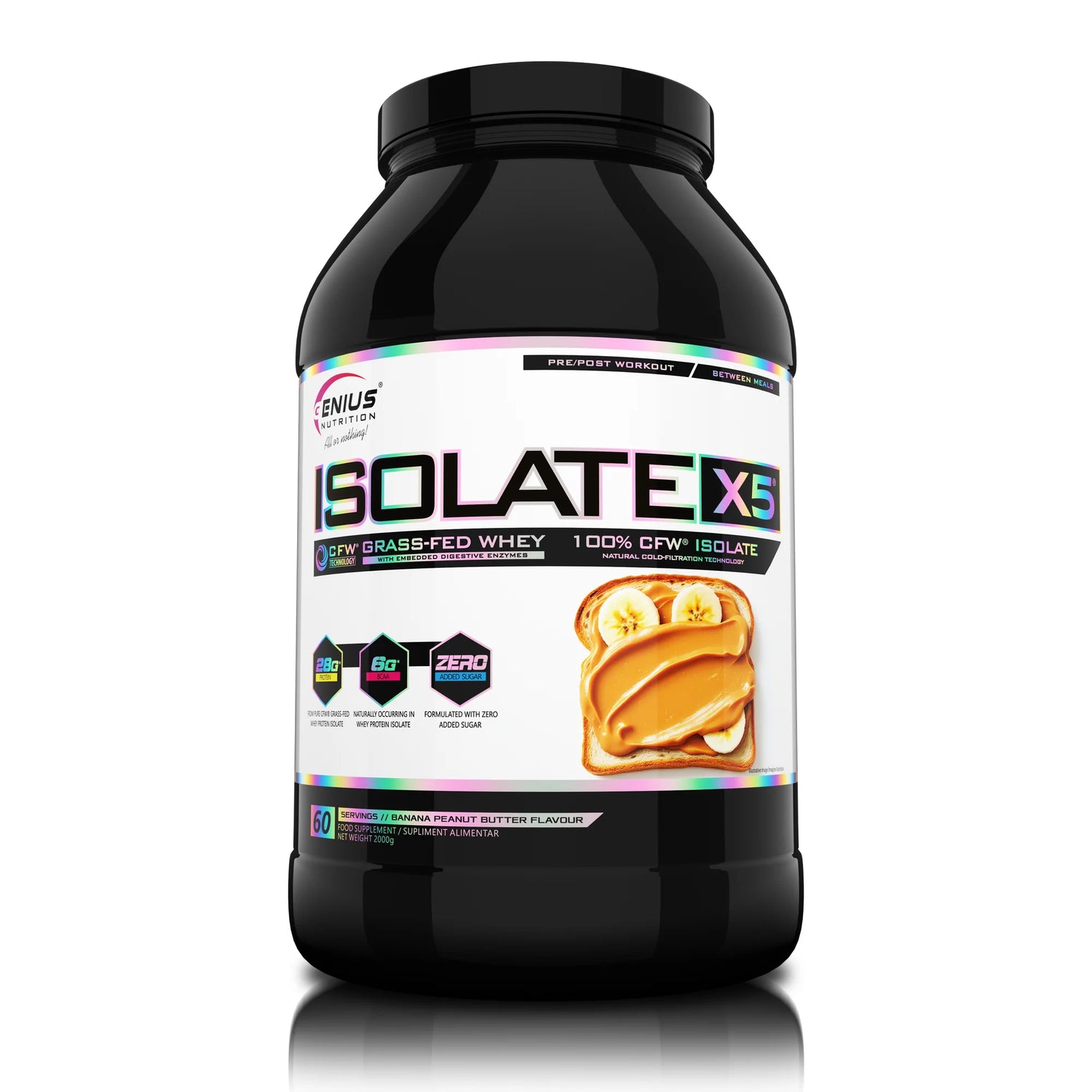 ISOLATE-X5 2000g/60serv, Genius Nutrition, 2000g | 60 Servings (Banana Peanut butter)
