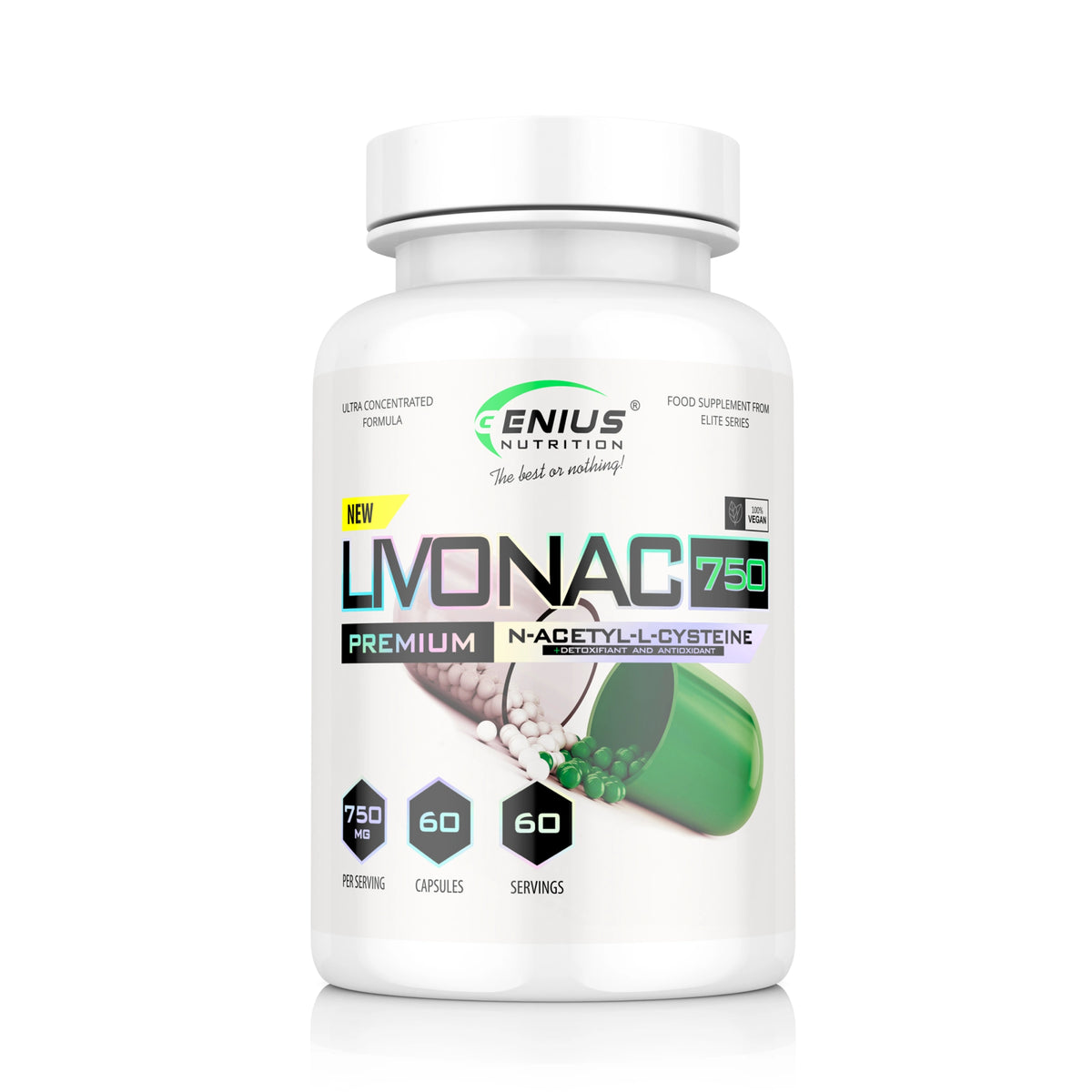 LIVONAC750 60 Caps/60 Serv, Genius Nutrition 