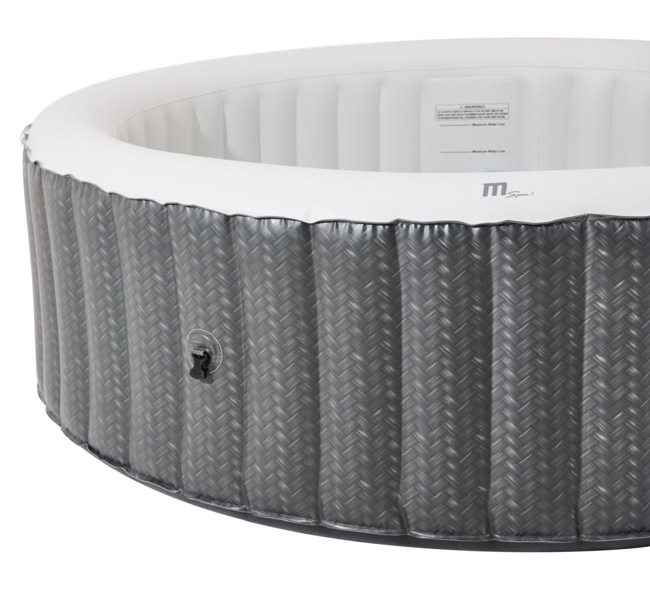 VIKING FITNESS MSpa Ottoman Comfort Series round hot tub with bubble jets, seating for 4+2 persons, outdoor spa relaxation.