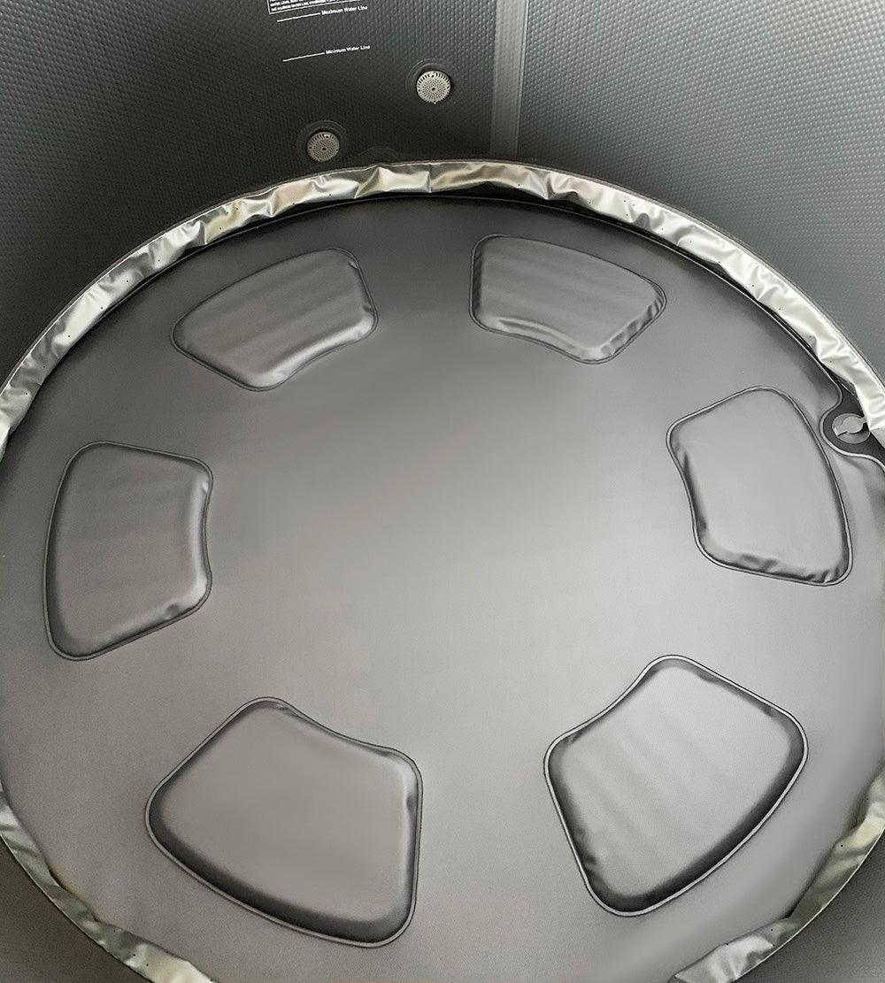 Inflatable MSpa Mono Frame Series round hot tub by Viking Fitness with bubble jets, designed for 6+2 persons.