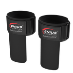 Black BENZI INCHEIETURI grip pads from Genius Nutrition, compact and durable for secure workout grip and hand protection.