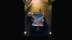 VIKING FITNESS MSpa Oslo outdoor hot tub with LED lighting, showing the modular spa's sleek design and comfortable seating.